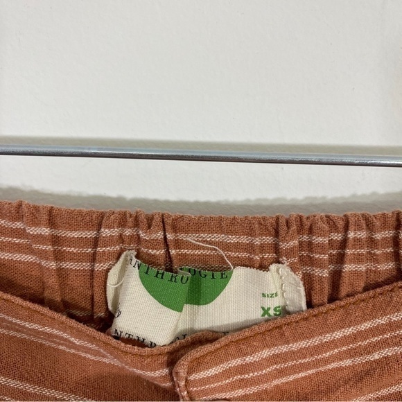 Anthropologie XS Linen‎ Blend Relaxed Fit Pants Orange Striped - Picture 8 of 11